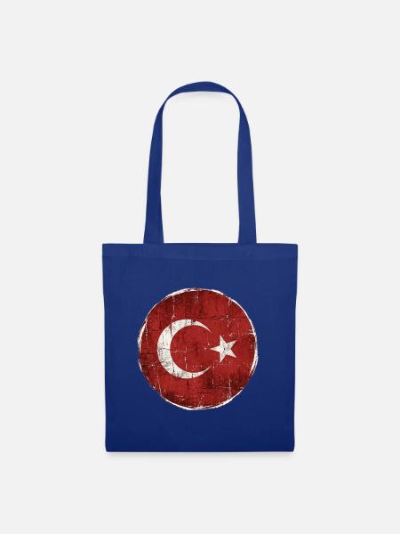 Türkei Flagge Kreis-Design - Stoffbeutel - Royalblau