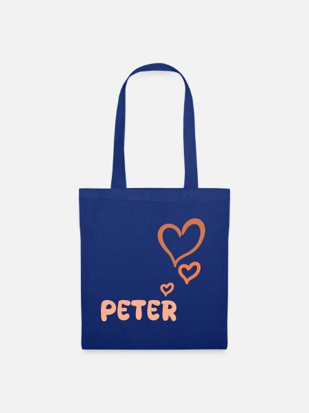 Name Peter - Stoffbeutel - Royalblau
