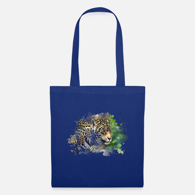 Leopard - Stoffbeutel - Royalblau