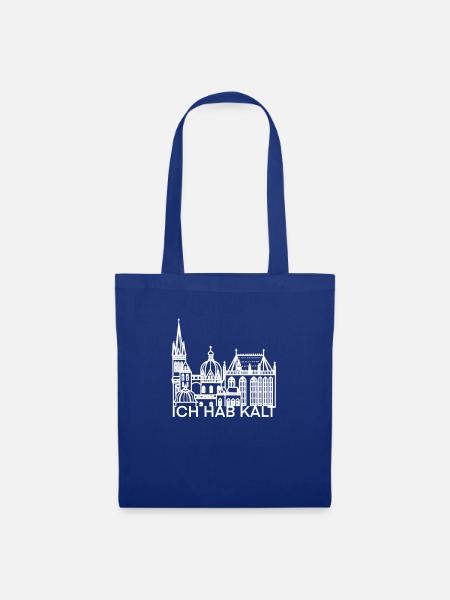 Stadt Aachen „ich hab kalt“, Dom - Stoffbeutel - Royalblau