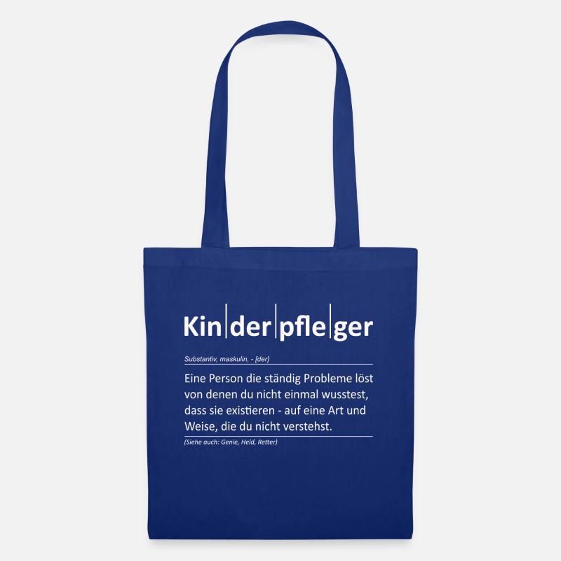 Kinderpfleger Berufe Definition Substantiv Pflege - Stoffbeutel - Royalblau