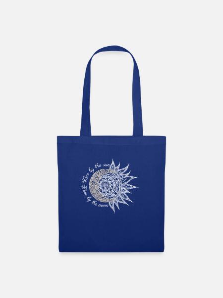 Mandela, Moon, Live by the sun, love by the moon - Stoffbeutel - Royalblau
