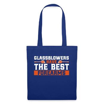 Glasarbeiter Glasblasen Glasbläser Geschenk - Stoffbeutel - Royalblau - Vorne