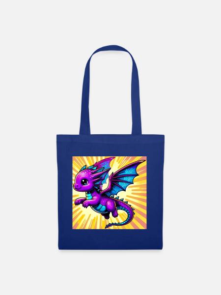 Drache - Stoffbeutel - Royalblau