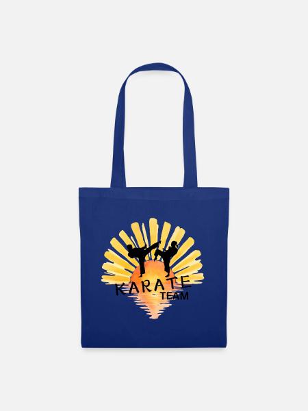 Sunrise Karate Silhouette - Stoffbeutel - Royalblau