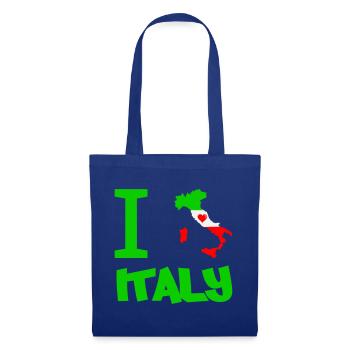 Italien Herzflagge Kunstmotiv - Stoffbeutel - Royalblau - Vorne