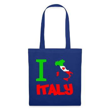 Italien Flagge Herz Motiv - Stoffbeutel - Royalblau - Vorne