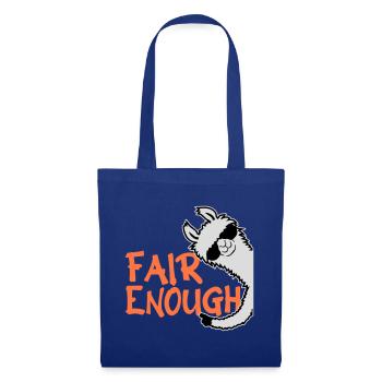 Fair Enough Witty Funny Sarcastic Spruch Logo Lama - Stoffbeutel - Royalblau - Vorne