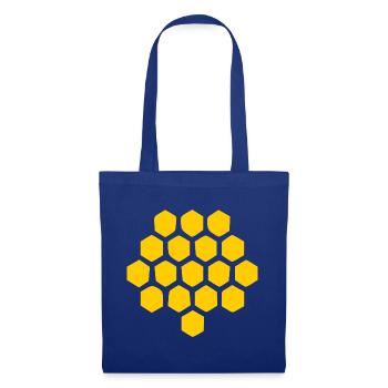 Bienenwabe Design Imker & Natur Geometric Geschenk - Stoffbeutel - Royalblau - Vorne