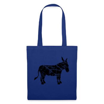 larmes gratter vieux timbre autocollant âne cheval poney - Sac en tissu - bleu royal - Devant