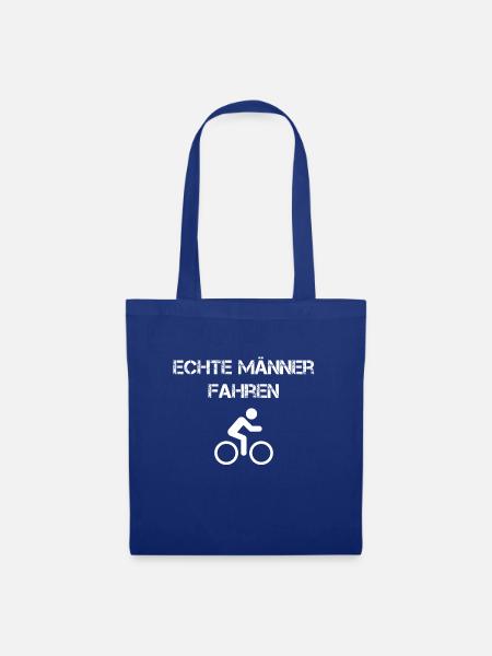 Echte Männer Fahren Fahrrad - Stoffbeutel - Royalblau