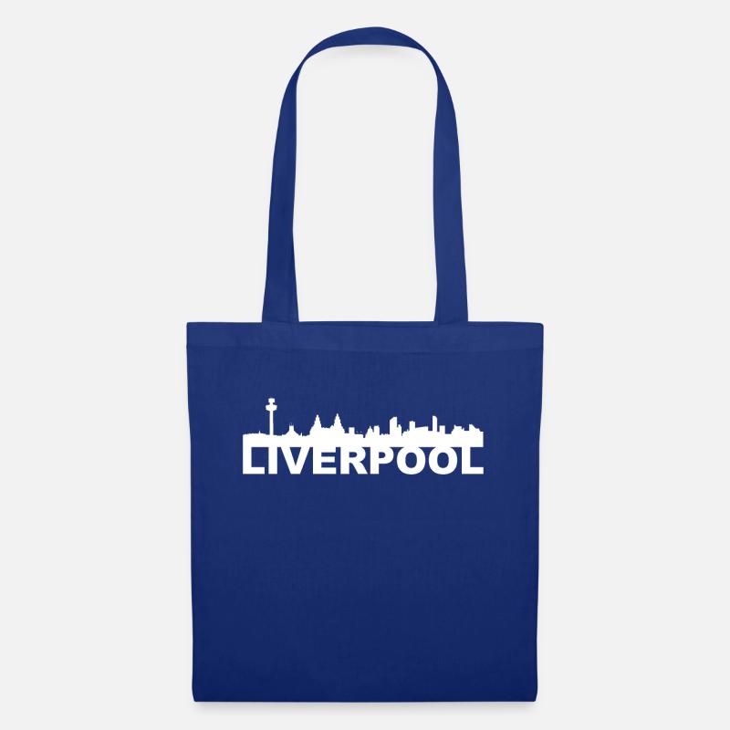 Liverpool England UK Skyline Geschenk Idee - Stoffbeutel - Royalblau