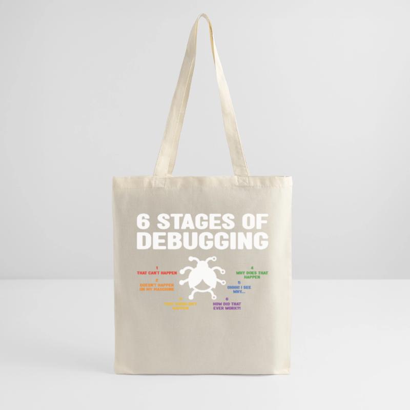 6 Stages Of Debugging Coder Programmer Software De Stoffbeutel