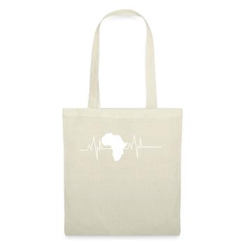 Afrika Karte Herzschlag - Stoffbeutel - Natur - Vorne