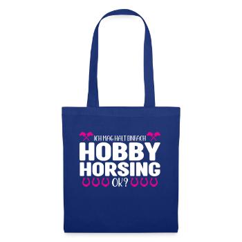 Hobby Horse Pferde Reiter Geschenk - Stoffbeutel - Royalblau - Vorne