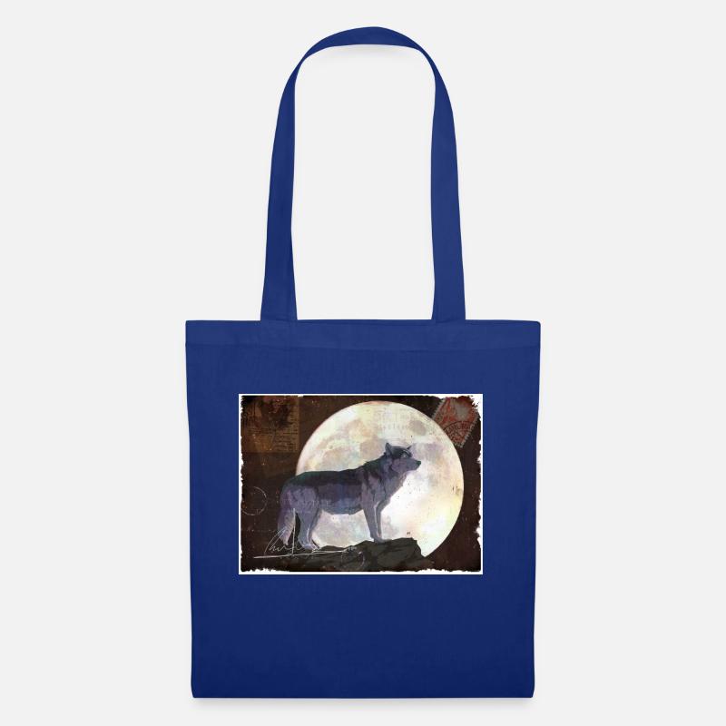 Vintage Wolf - Stoffbeutel - Royalblau