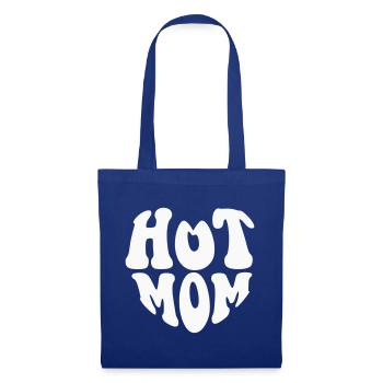 Hot Mom Heart Logo – Anpassbare Farbe - Stoffbeutel - Royalblau - Vorne