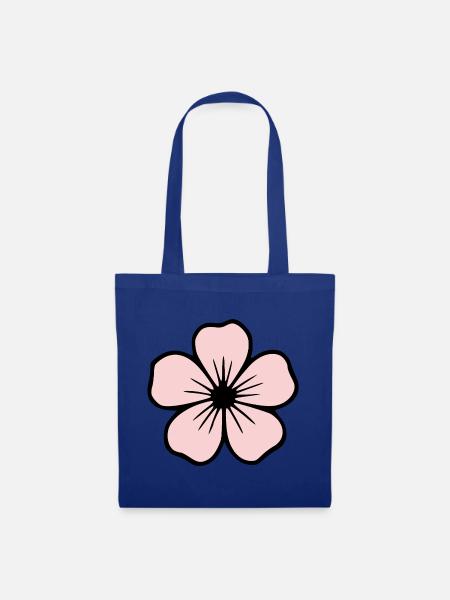 Hibiskus Blüte pastell Blumen Geschenk Mutter - Stoffbeutel - Royalblau
