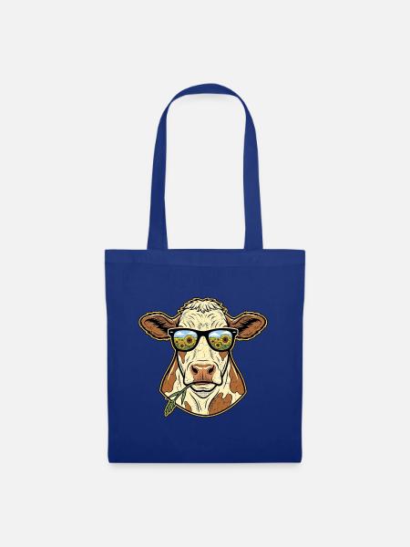 Coole Landwirt Kuh - Stoffbeutel - Royalblau
