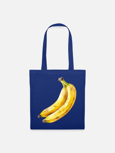 Banane Aquarell - Stoffbeutel - Royalblau