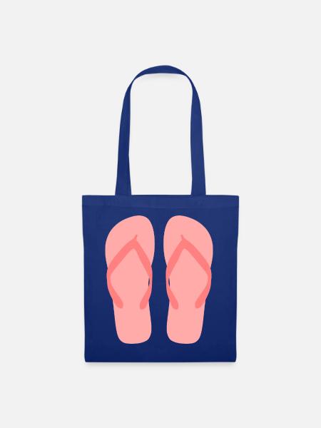 Bubblegum-rosa Flip-Flop-Kunst - Stoffbeutel - Royalblau