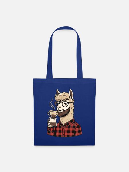 Kaffee Alpaka - Stoffbeutel - Royalblau