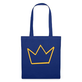 Krone Krone Krone Tiara Corona - Stoffbeutel - Royalblau - Vorne