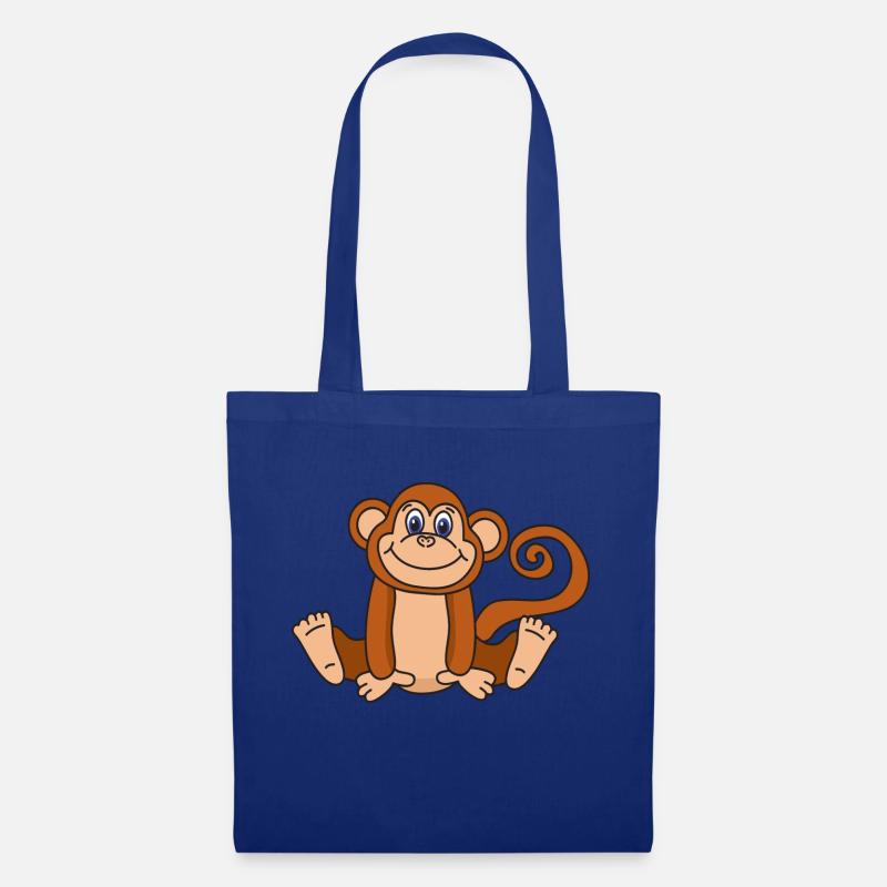 Affe - Stoffbeutel - Royalblau