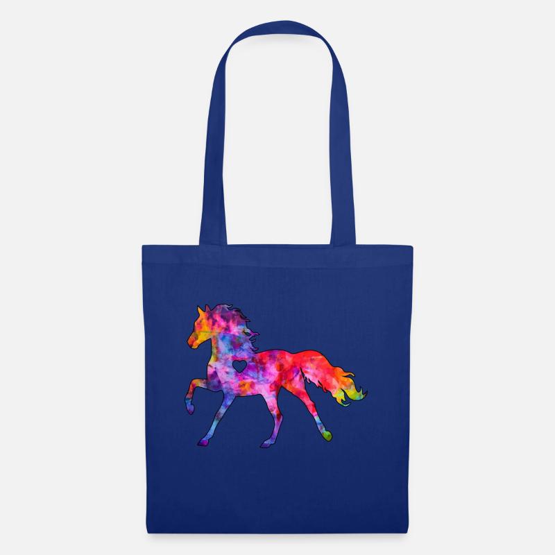 Pferd mit Herz - Stoffbeutel - Royalblau