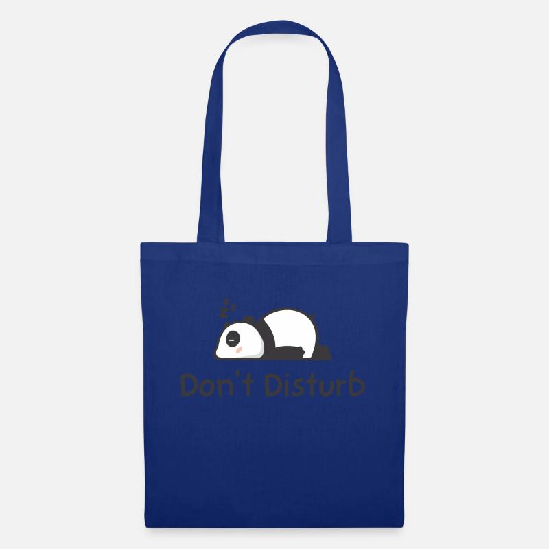 Dont Disturb Nicht stören Panda Design - Stoffbeutel - Royalblau