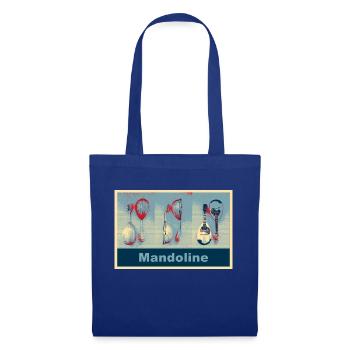 Mandoline (Collage von drei Seiten fotografiert) - Stoffbeutel - Royalblau - Vorne