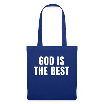 Gott ist der Beste - Christliche Zitate - Stoffbeutel - Royalblau - Vorne