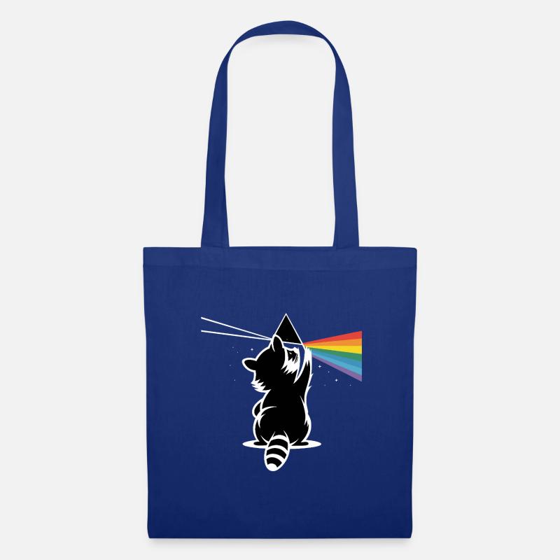 Waschbär mit Prisma – Regenbogen-Lichtbrechung - Stoffbeutel - Royalblau