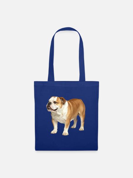 Profil des English Bulldog-Hundes - Stoffbeutel - Royalblau