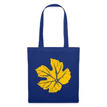 Weinblatt / Blatt Weinrebe - Botanisch - Stoffbeutel - Royalblau - Vorne