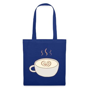 Latte Heart Cup Kunst - Stoffbeutel - Royalblau - Vorne