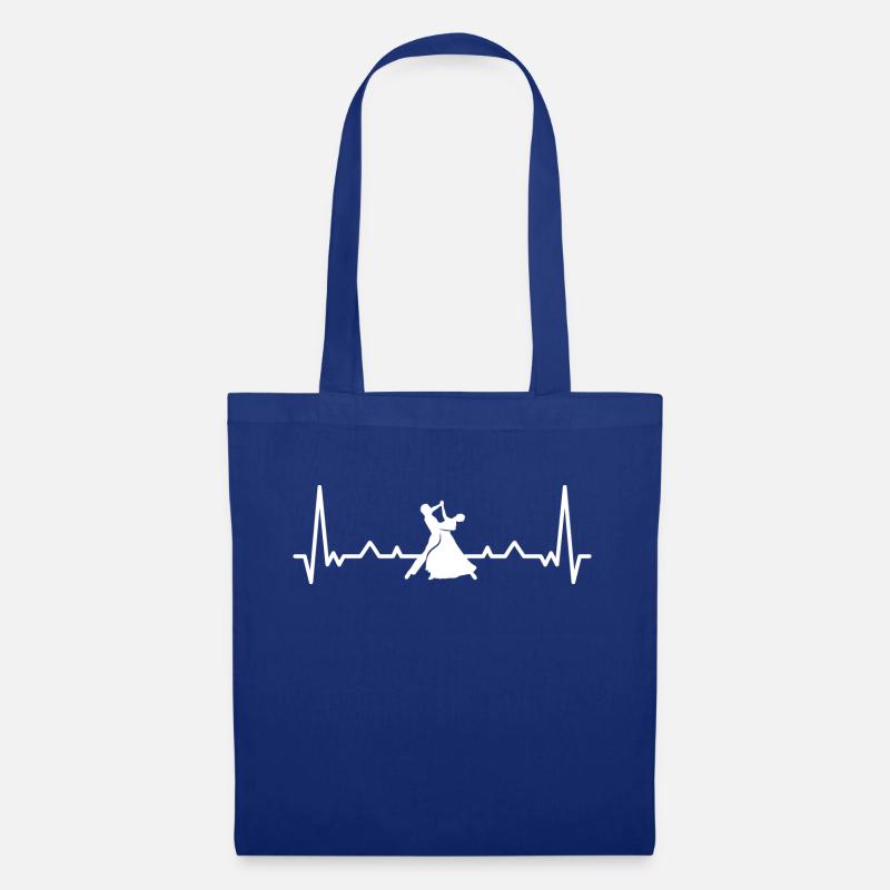 Tänzer mit EKG Herzschlag - Stoffbeutel - Royalblau
