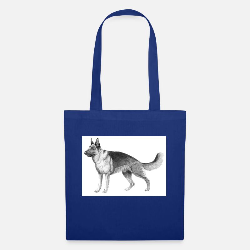 Deutscher Schäferhund Aufkleber - Stoffbeutel - Royalblau
