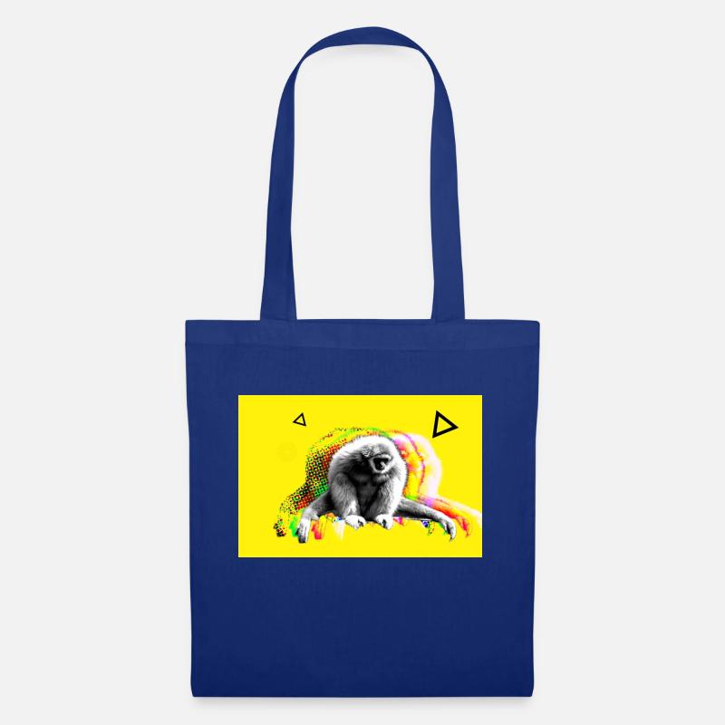 Gibbon Retro Artwork - Stoffbeutel - Royalblau
