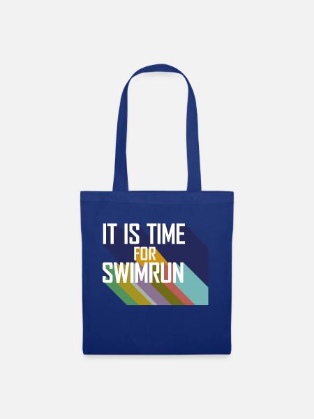 Es ist Zeit für Swimrun Retro - Stoffbeutel - Royalblau
