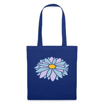Bunte Hübsche Blume Design - Stoffbeutel - Royalblau - Vorne