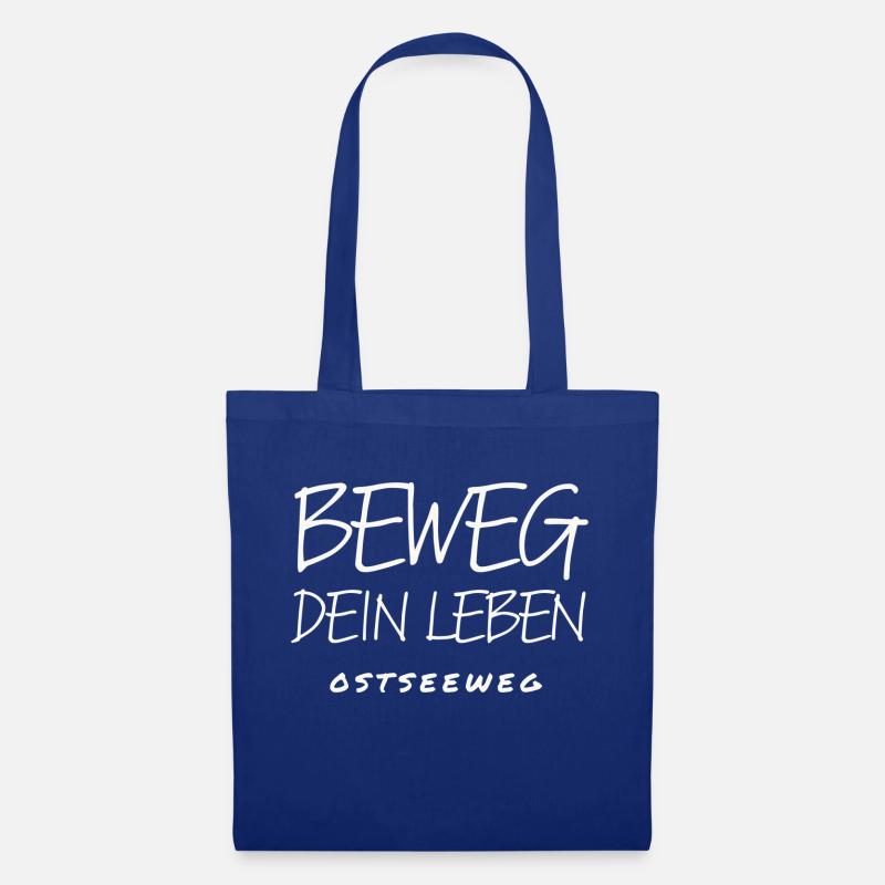 Text weiß - Stoffbeutel - Royalblau