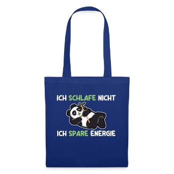 Ich Schlafe Nicht Ich Spare Energie Panda - Stoffbeutel - Royalblau - Vorne