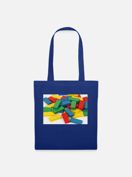 Bunte Bauklötze - Stoffbeutel - Royalblau