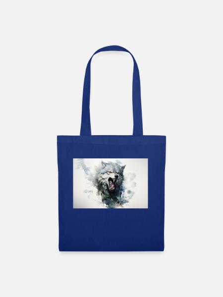 Bozkurt - grey wolf abstract - Tote Bag - royal blue