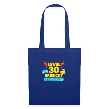 Level 30 erreicht - Stoffbeutel - Royalblau - Vorne