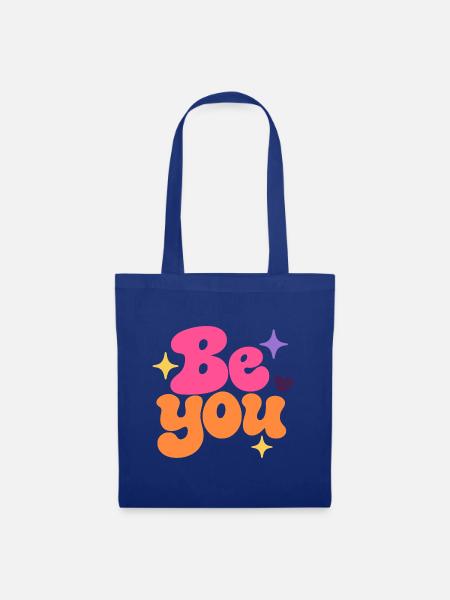 Be You Retro Lettering - Stoffbeutel - Royalblau