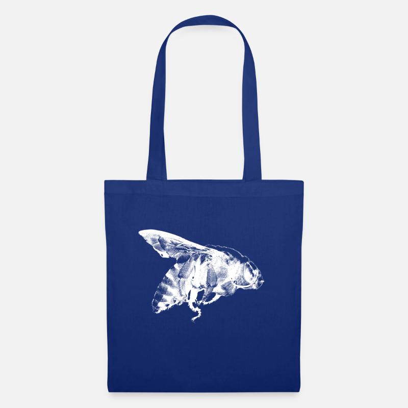 Vintage Biene Design - Stoffbeutel - Royalblau