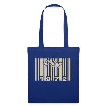 Vintage 1972 Barcode 1972: Year 2025. - Tote Bag - royal blue - Front