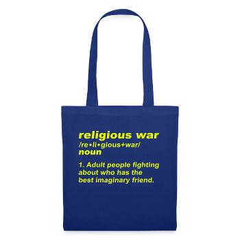 Guerre de religion - Qui a le meilleur ami imaginaire - Sac en tissu - bleu royal - Devant